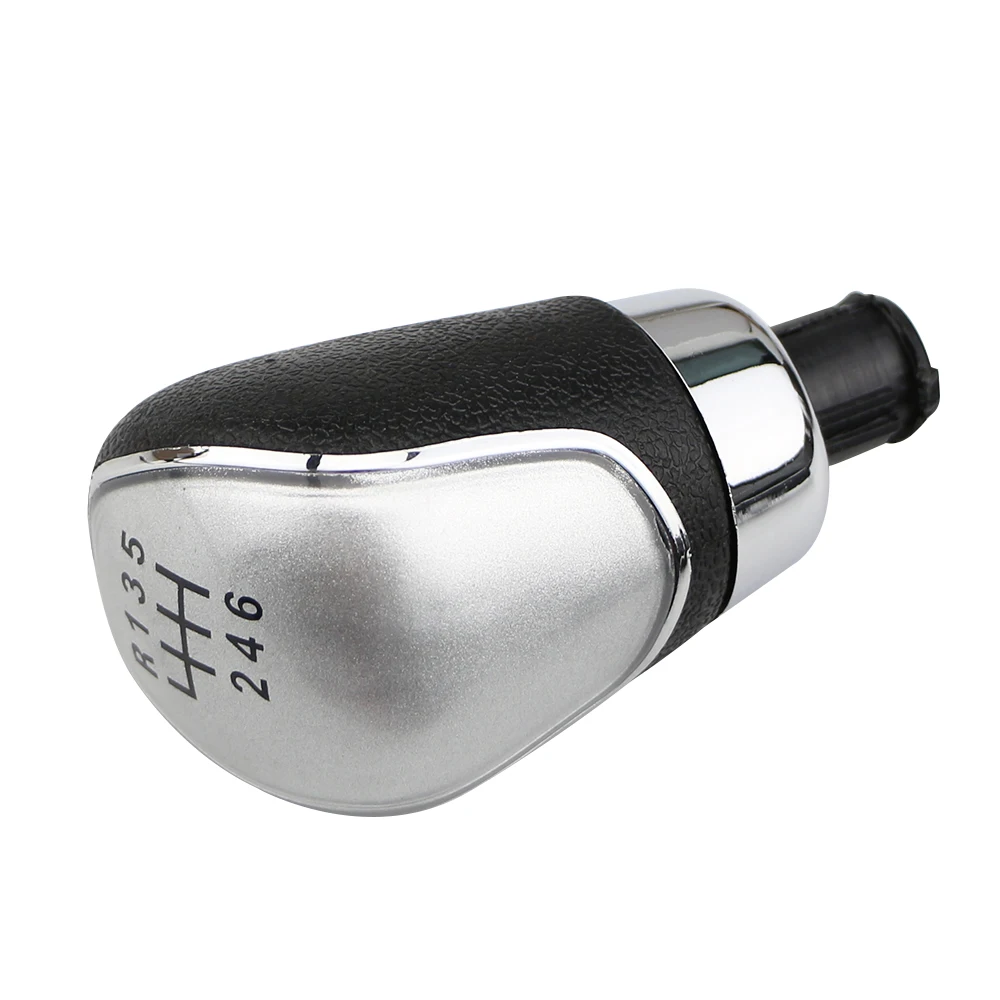 6 Speed Silver Knob Jameo авто для Ford Focus 2 MK2 2005-2011 Fiesta Kuga 2008-12 автомобиль-Стайлинг 5 6 скоростей Ручка переключения передач кожаный Гетр - Название цвета: 6 Speed Silver Knob