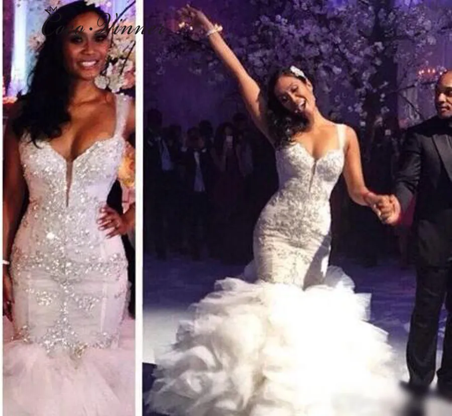 Свадебное платье-Русалка с V-образным вырезом и кисточками | Свадьбы торжества