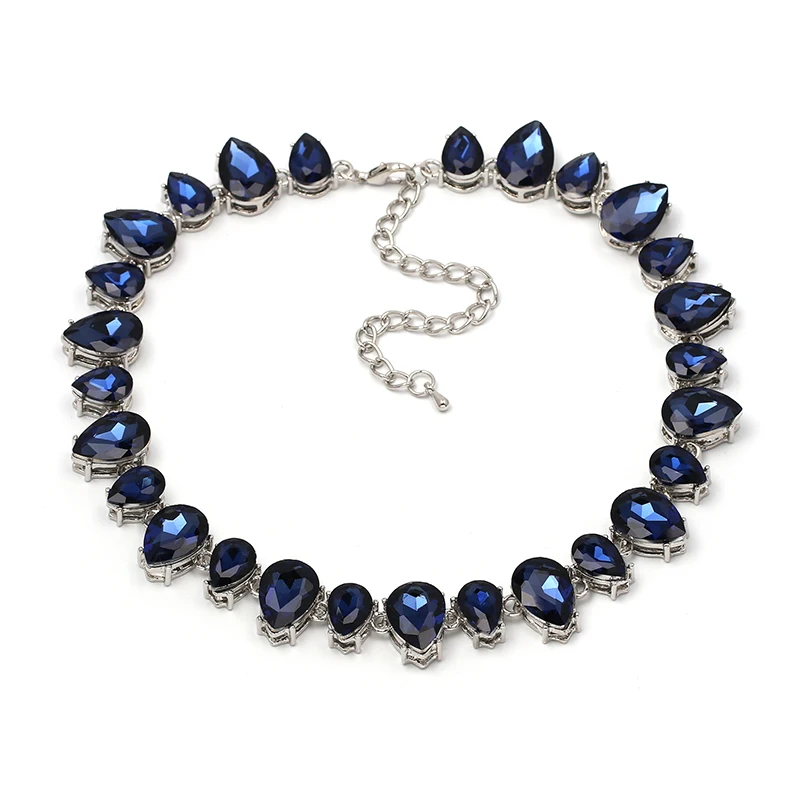 Высокое качество full Crystal Колье Fashion Choker дизайн коренастый Luxury воротник Crystal себе ожерелье для женщин N1409