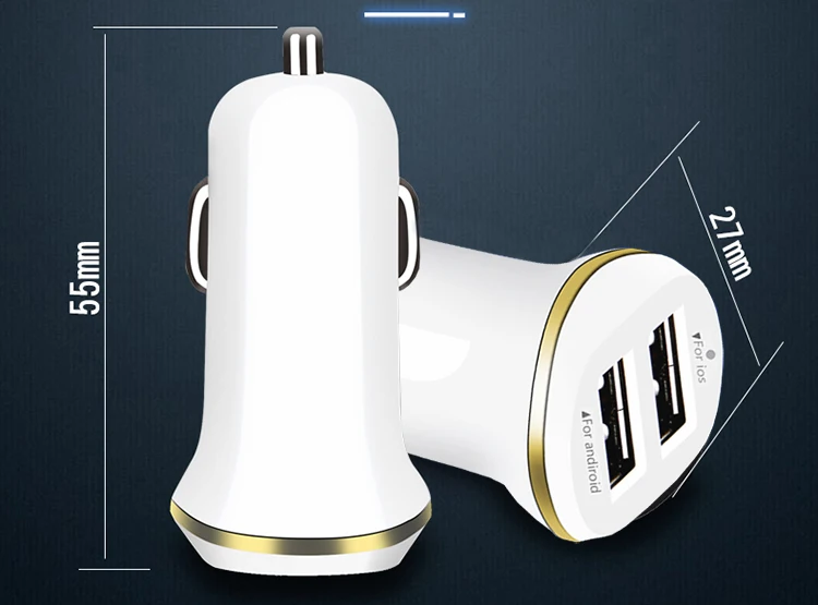 2 порта USB Автомобильное зарядное устройство 3.1A Макс (реальный) Быстрая зарядка + 3