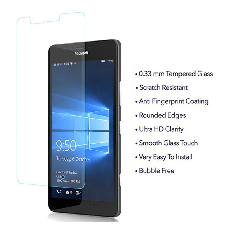 Защитное стекло для Microsoft Lumia 950 XL закаленное на защита экрана размера защитная