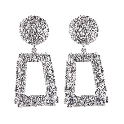 silverCE0507big Индивидуальность модные Эффектные серьги большие геометрические серьги женские Висячие серьги в форме капли современные ювелирные изделия - Окраска металла: silverCE0507big