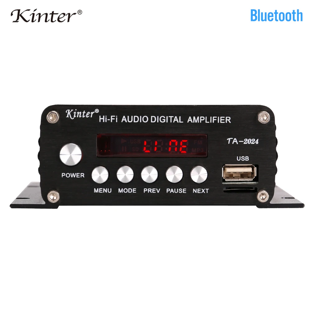 Kinter TA-2024 аудио digitalAmplifierclass T 2.0CH с bluetooth USB TF вход питания адаптер в дом Автомобиль
