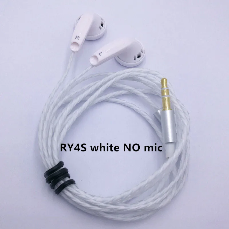 RY4S оригинальные наушники-вкладыши 15 мм качество музыки звук HIFI наушники(MX500 стильные наушники) 3,5 мм L изгиб hifi кабель - Цвет: RY4S white NO Mic