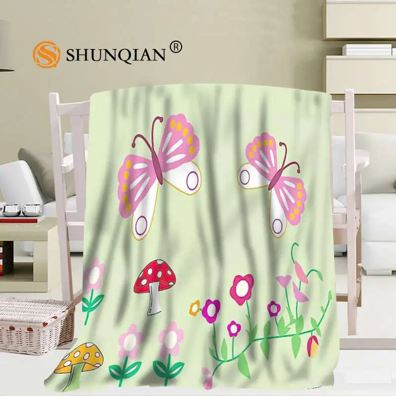 Мягкое мультяшное одеяло с бабочками на заказ украшение сделай сам для спальни