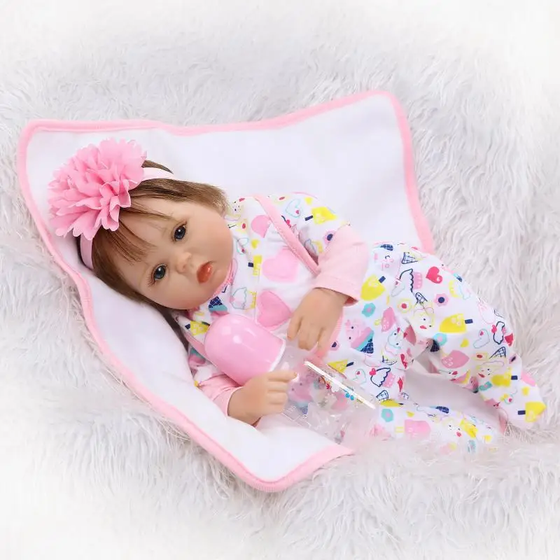 18"40cm baby real doll reborn soft cotton body silicone dolls for children gift bebe lifelike bonecas | Игрушки и хобби