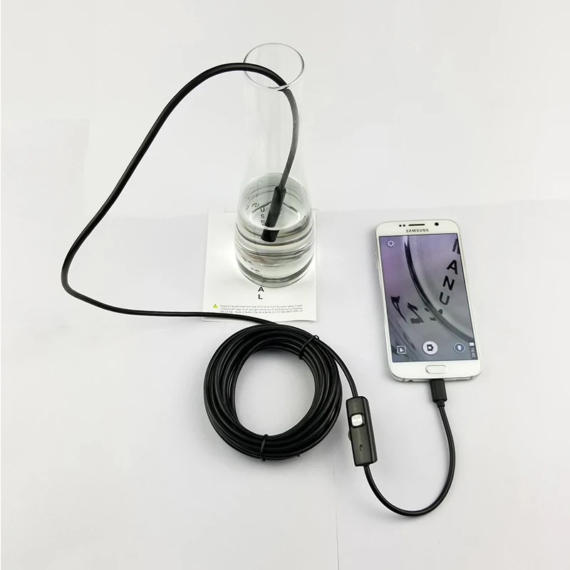 2 в 1 Android эндоскоп 5 м мягкий жесткий кабель водонепроницаемый Micro USB OTG