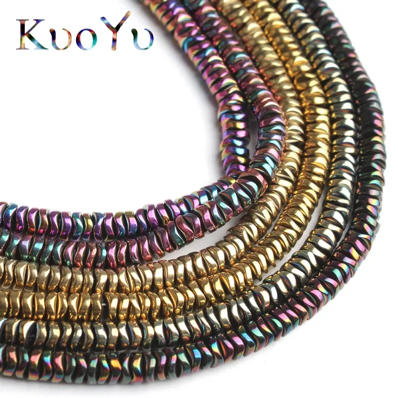 Гематит из натурального камня 4 мм плоская форма золотого серебряного