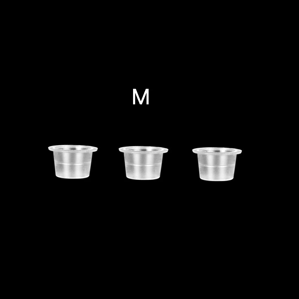 M 50Pcs Plastic Disposable Tattoo Ink Cups For Permanent Tattoo Makeup Makeup Pigment Container Caps Disposable Accessories - Цвет: M