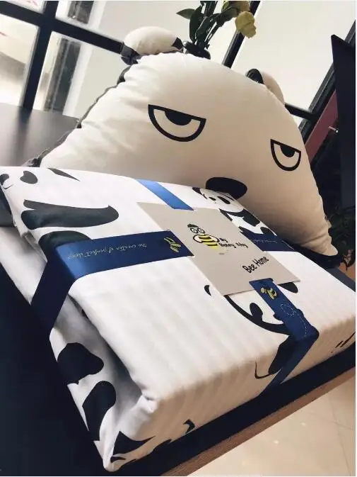 Горячая Распродажа 100% хлопок черно белый 4 шт постельных принадлежностей панда