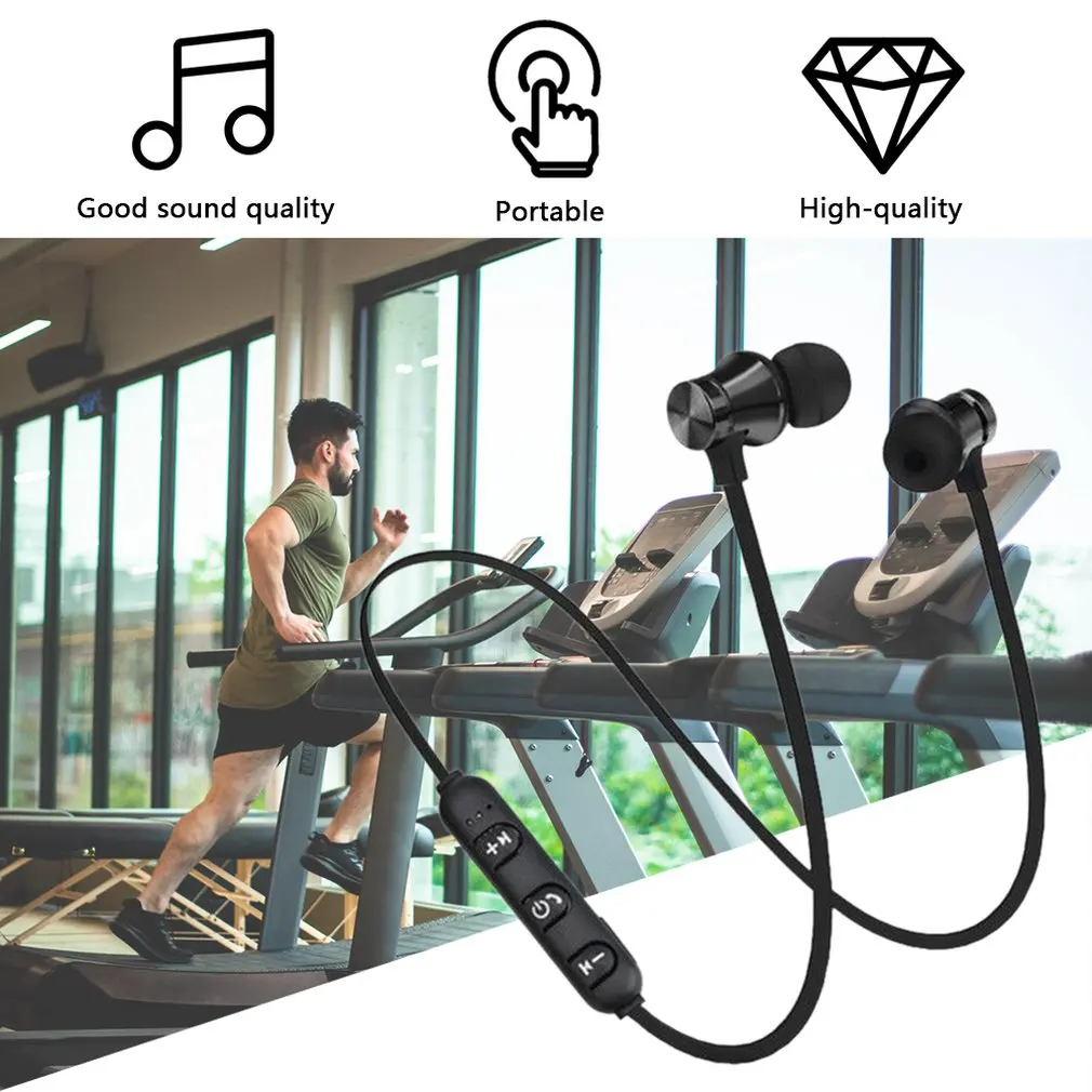 Магнитные музыкальные bluetooth наушники 4 2 XT11 спортивные шейные беспроводные
