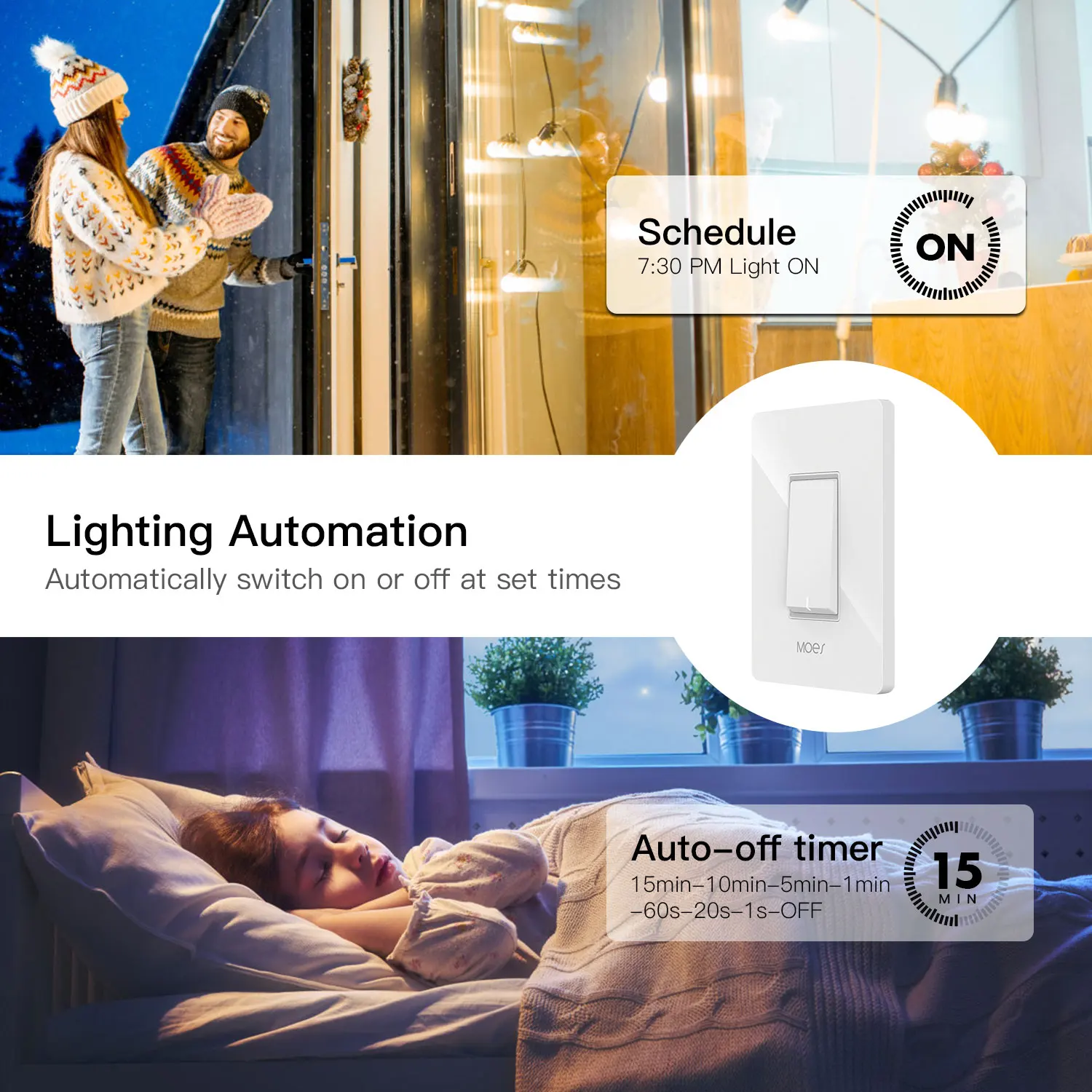 Умный светильник с Wi-Fi, управление через приложение Smart Life/Tuya, работает с Alexa Google Home для голосового управления, не требуется концентратор