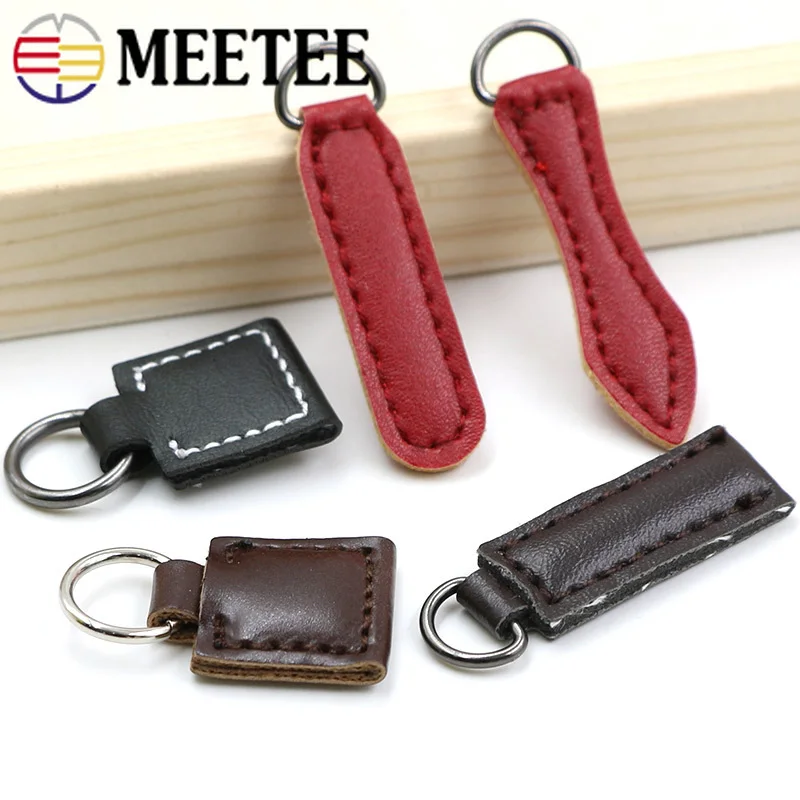 Meetee 10 шт 20-40 мм кожаная молния головной ползунок Съемник DIY сумка украшение кулон