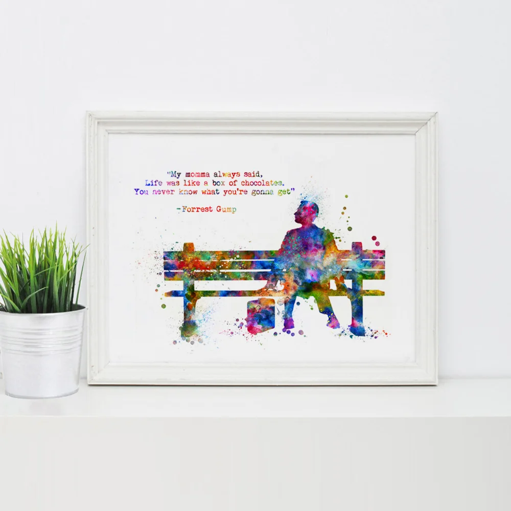 Художественная печать Forrest Gump вдохновляющая картина для Форреста цитаты детской
