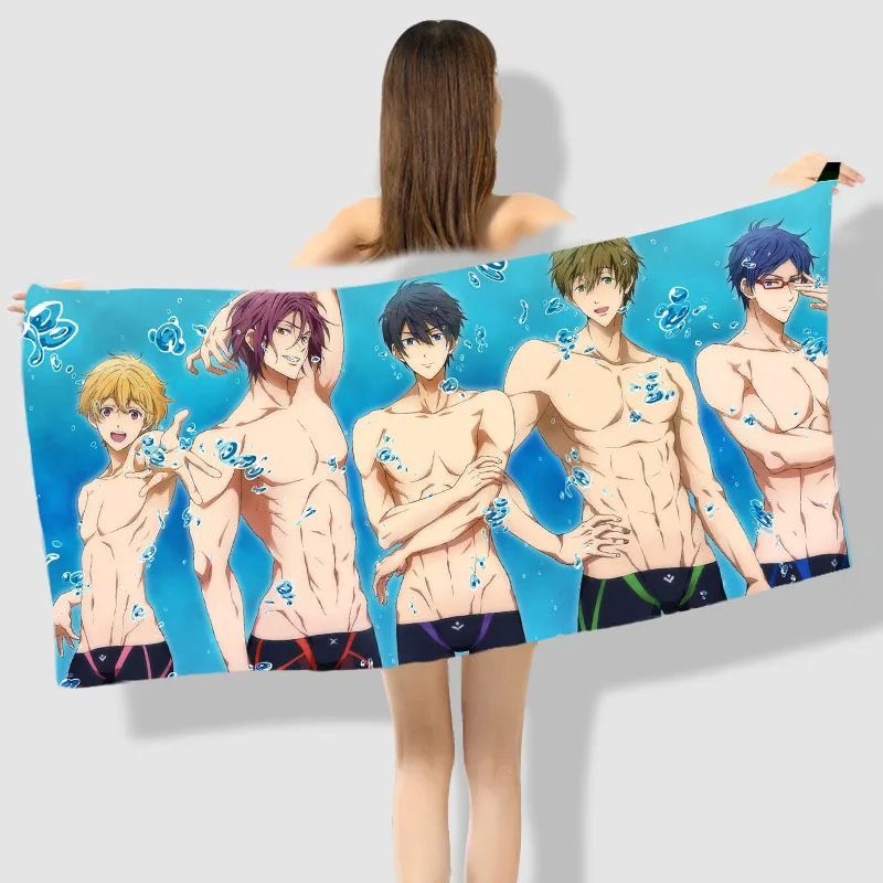 Аниме Манга бесплатно! IWatobi Плавание клуб для ванной пляжные Полотенца Ванная