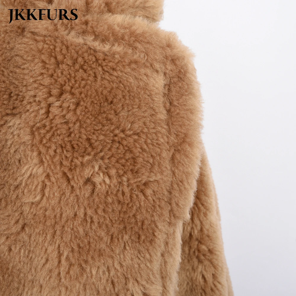 Новинка 2021 Женское пальто из натуральной шерсти модное Стильное зимнее плотное