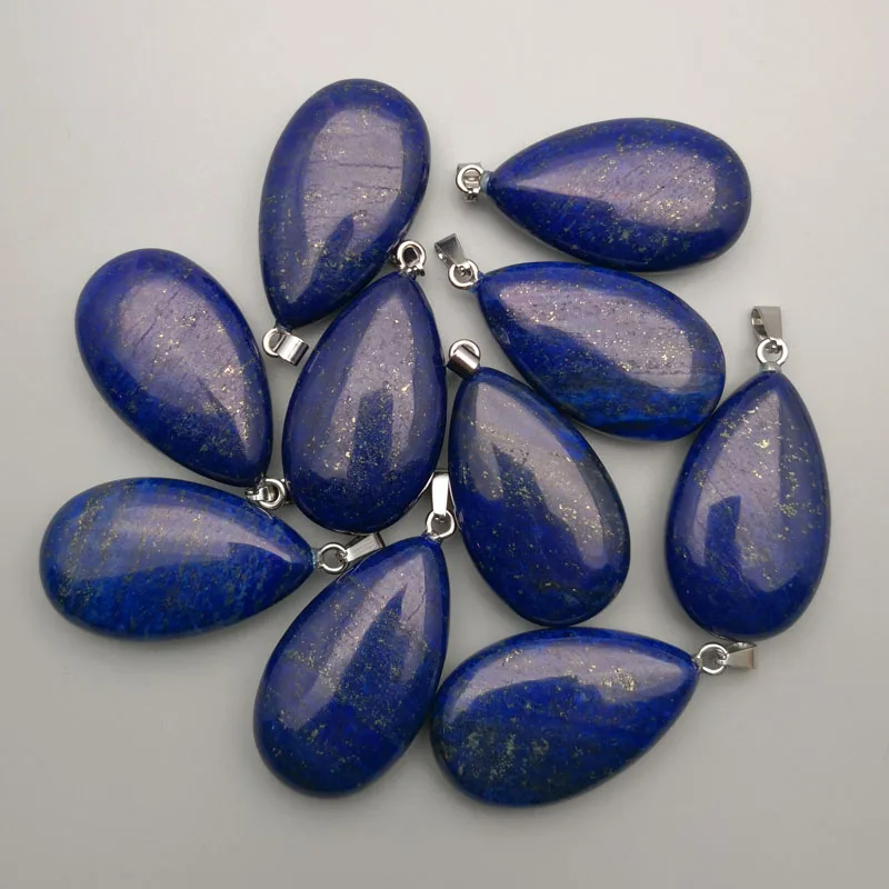 Ожерелье с подвеской в виде сердца из натурального камня Lapis lazuli 12 шт./лот