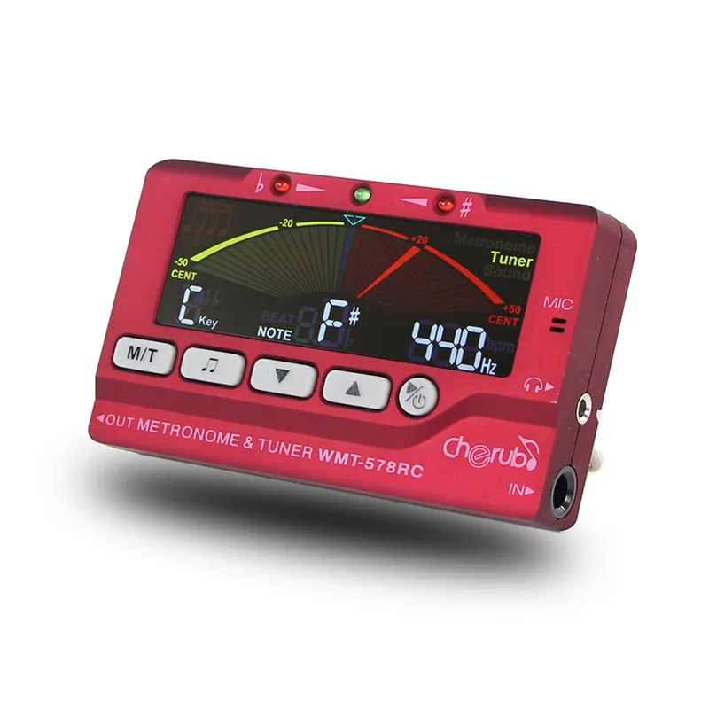 Cherub WMT-578RC ЖК-дисплей флейта/Sax тюнер и метроном тюнер Встроенный микрофон Музыкальные инструменты аксессуары высокого качества