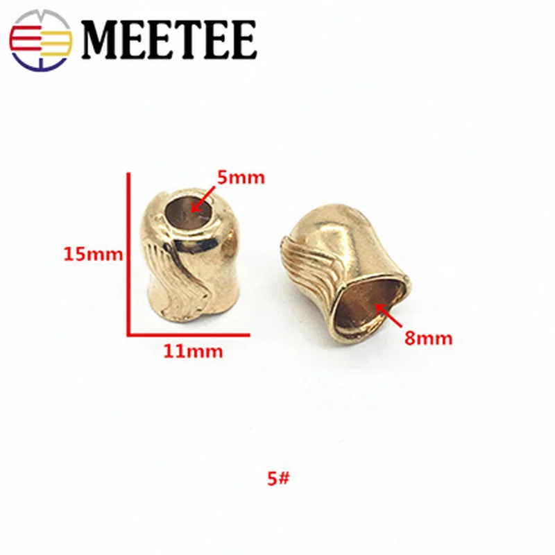 Meetee 20 шт металлический колокольчик стоппер для троса DIY штаны крышка декоративная пряжка шнур замок одежда шнурки спортивная одежда аксессуары bd275