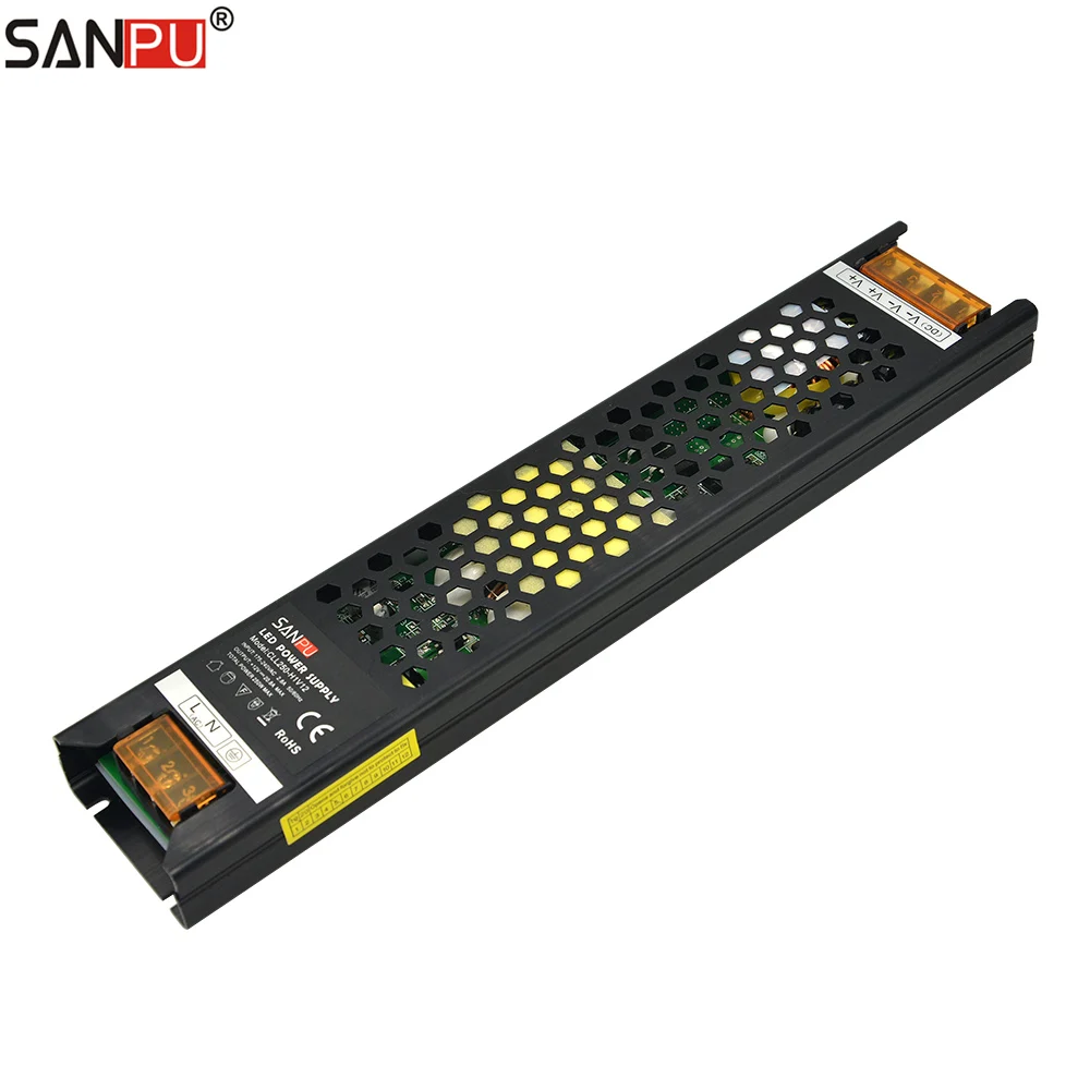 with SANPU logo SANPU 12 V тонкий источник питания блок 250 W 20A с длинным рукавом на плоской подошве постоянного Напряжение 12VDC Светодиодный драйвер для светодиодный световой короб реклама CLL250-H1V12 - Цвет: with SANPU logo