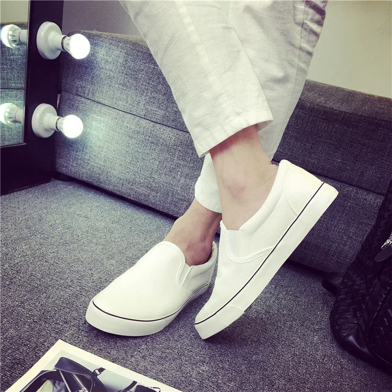 Кеды мужские однотонные повседневные холщовые лоферы массивные кроссовки