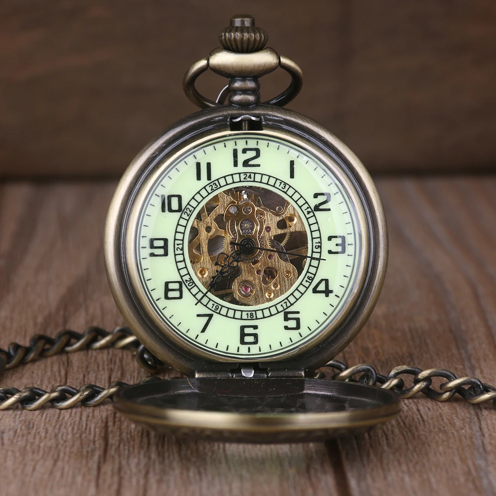 Antique Moire Design Hollow Manual Mechanical Pocket Watch Vintage Steampunk Necklace Pendant Accessories Clock Men's Gift