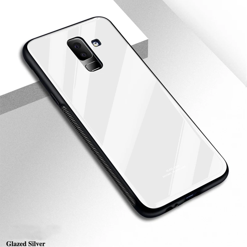 White Чехол из закаленного стекла для samsung Galaxy S9 S8 Plus Note 9 8 S7 Edge J5 J7 J2 Prime J3 Pro J5 J7 роскошный силиконовый бампер - Цвет: White