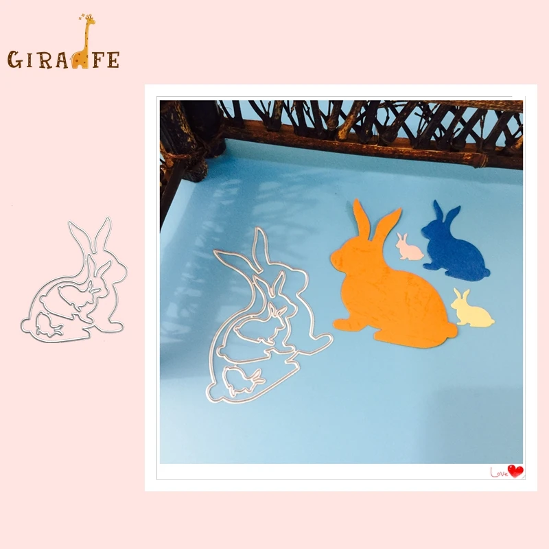 Семья кроликов металлические режущие штампы Трафаретный Скрапбукинг 2019new 4 шт