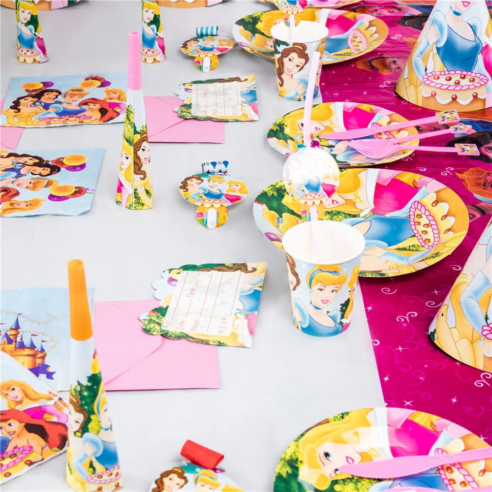 Три тема принцесс детская вечеринка на день рождения все для праздника украшения
