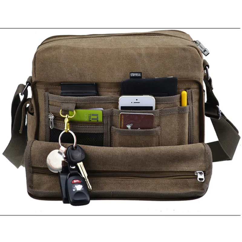 Многофункциональная Мужская Холщовая Сумка через плечо сумка мессенджер слинг