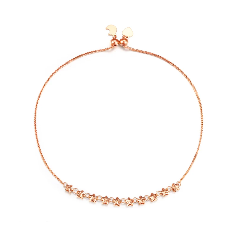 

Pure AU750 Rose Gold Star Link Bracelet Lady's Bracelet 1.92g
