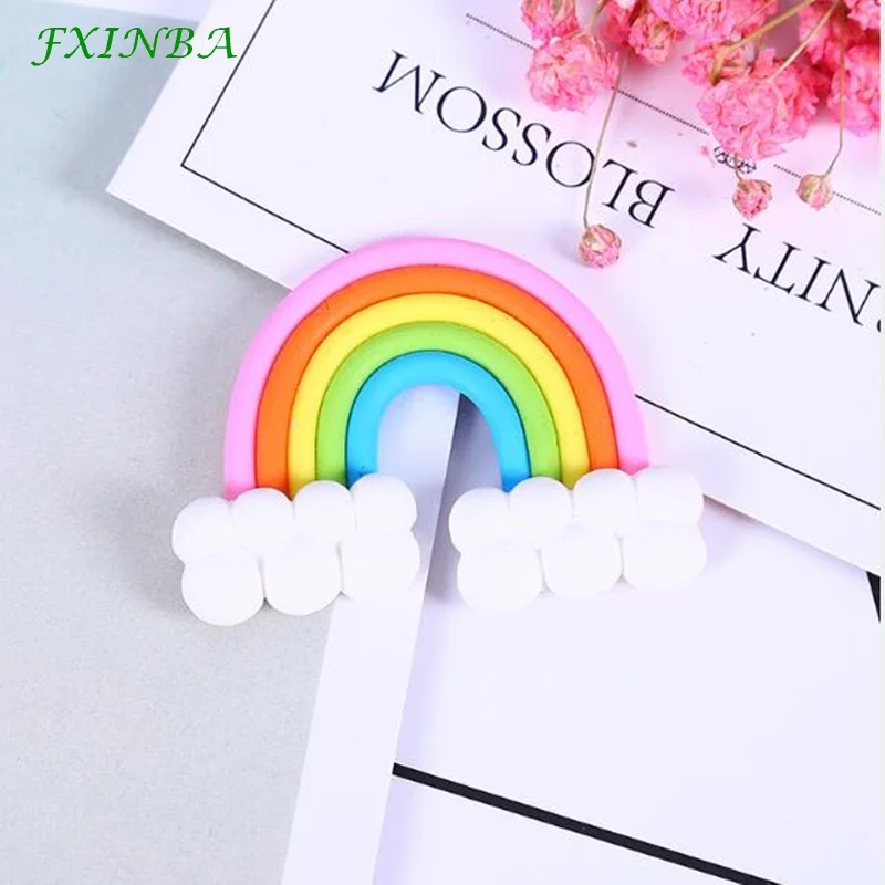 FXINBA 10 шт./партия милые радужные Подвески Fimo для слизи глина Конфеты DIY Flatback Подвески Торт украшения телефона слизь поставки набор игрушек