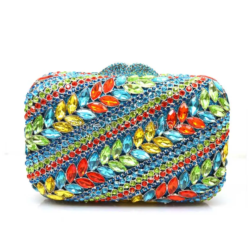 Красивый разноцветный Жесткий Чехол ручной работы Женская вечерняя сумка клатч