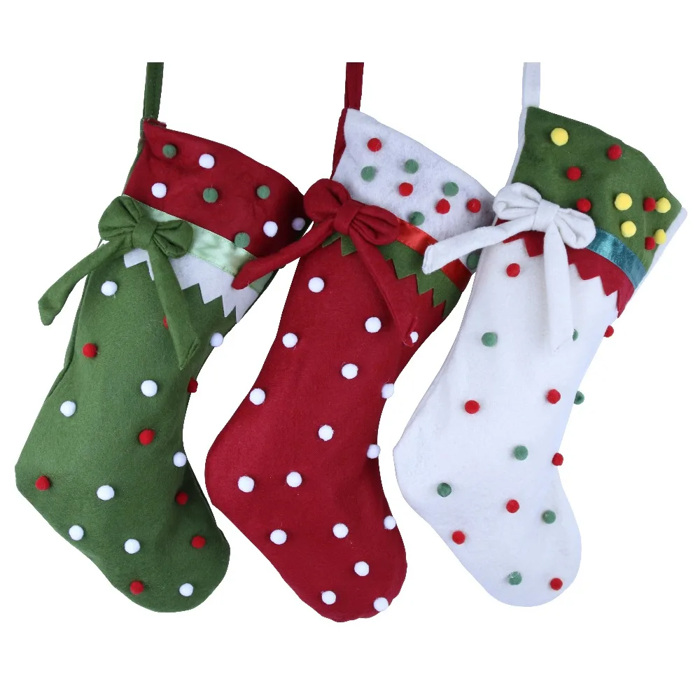 Бесплатная доставка 3 шт./лот цветные конфетные точки Декор Рождественский чулок
