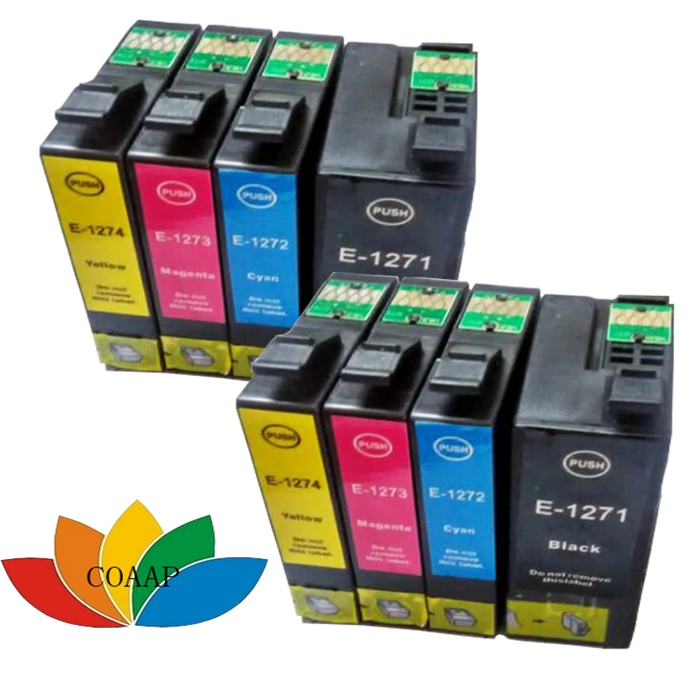 8 x T127XL T1271 - T1274 Compatible Ink Cartridges For Epson Stylus NX530 NX625 Workforce 60 545 630 633 635 645 840 845 Printer