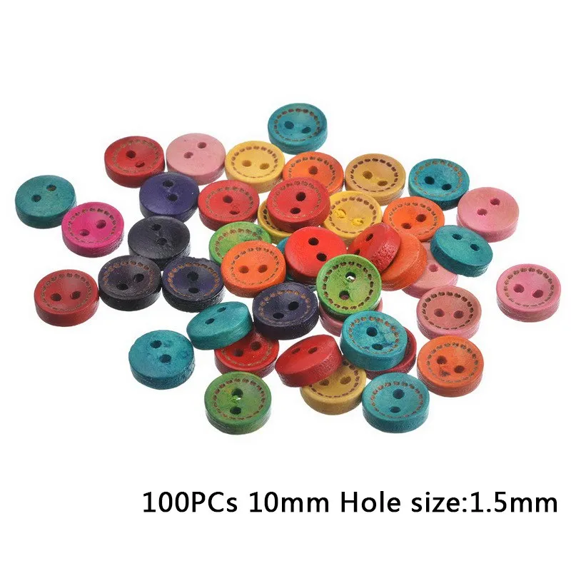 100pcs L Hoomall 50 шт. национальные пуговицы из чистого дерева для скрапбукинга, декоративные пуговицы 25 мм, Швейные аксессуары, разные цвета - Цвет: 100pcs L