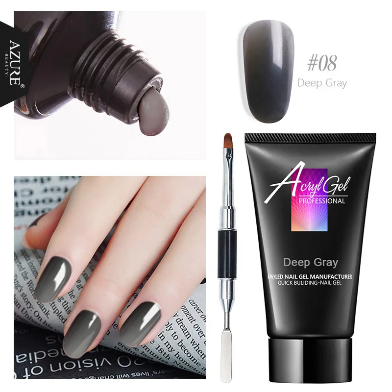 2pcs a set(8) Azure beauty 30 г строительный гель для ногтей, советы для дизайна ногтей, акриловый удлиняющий гель для ногтей, впитывающий увеличивающий удлинитель, Кристальный УФ-гель, гель для наращивания ногтей - Цвет: 2pcs a set(8)