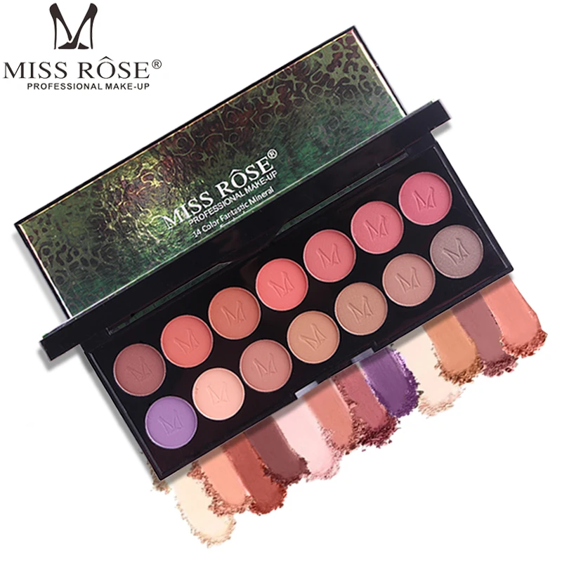 Miss Rose В наличии 14 цветов Палитра теней для век матовые Smoky Eyes глаза