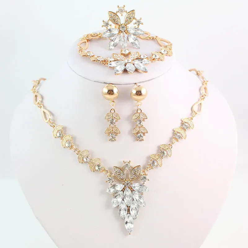 Оптовая продажа свадебные аксессуары кристалл золотой цвет свадебный ювелирный