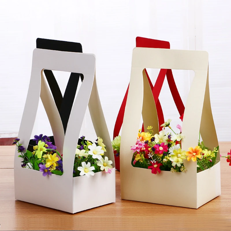 

Hand Basket Flowers Packaging Boxes Floral Arrangements Flowers Gift Bag Supplies Flower Shop Wedding Party Birthday Dedicated