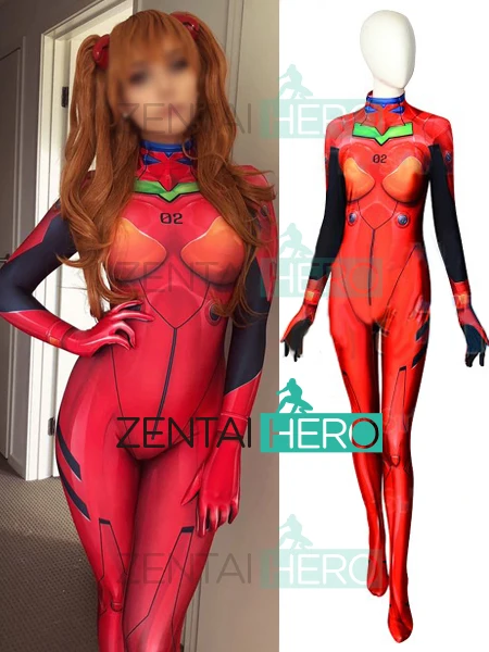 Новый маскарадный костюм ЕВА АСУКА с 3D принтом супергероя из спандекса