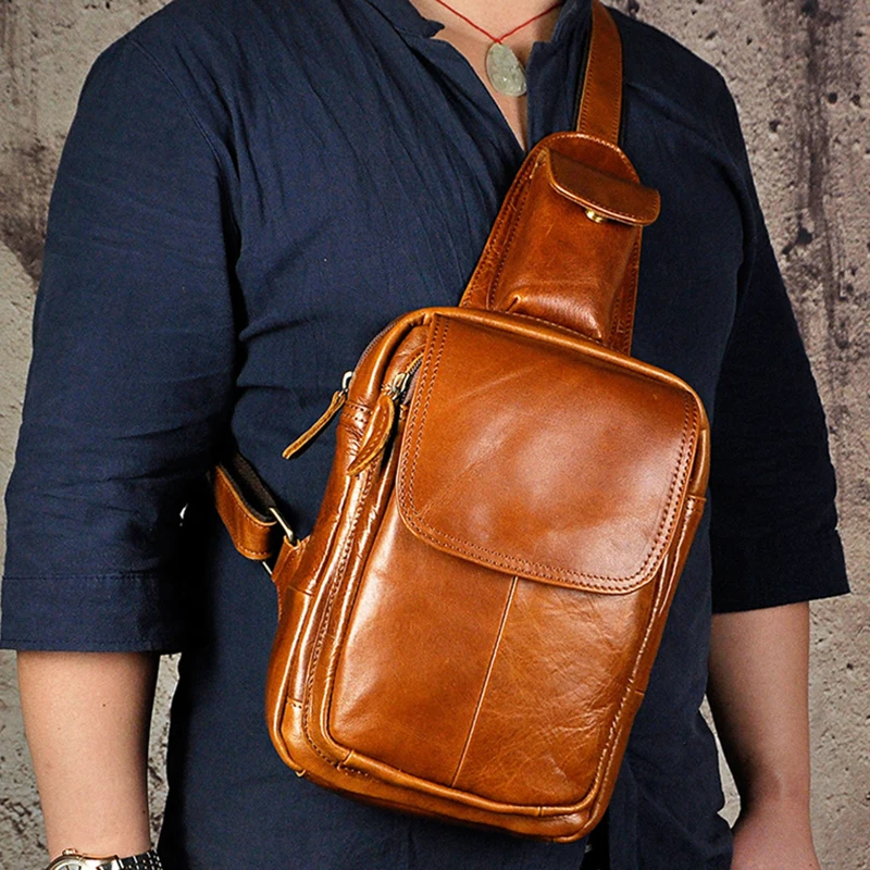 Из натуральной кожи сзади день пакет сумка на ремне масло воск коровьей