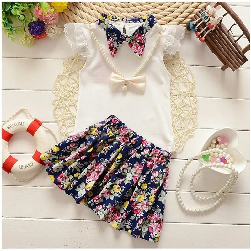 BibiCola/детский летний комплект одежды для маленьких девочек Комплект из 2