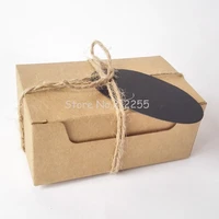 wholesalesretails 100 pieces rectangle gift wrapping kraft paper box with tags hemp rope cardboard paper soap box sob 005