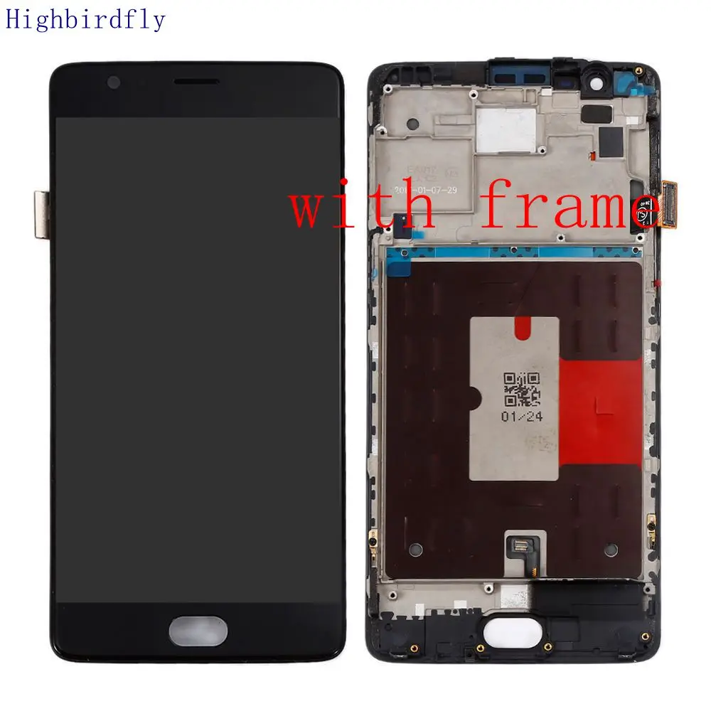 Для Oneplus 3T A3010 A3003 (не для 3) ЖК дисплей + дигитайзер сенсорного стекла рамка в сборе