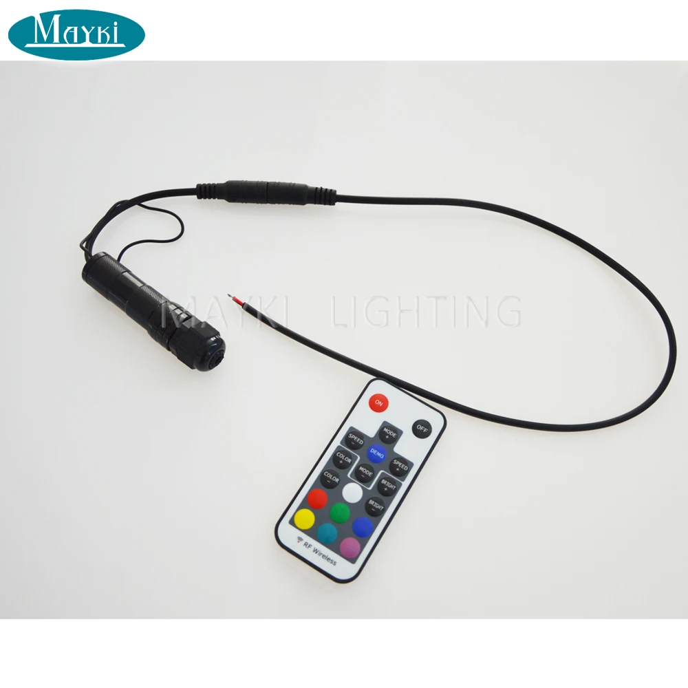 Maykit мини волоконно-оптический осветитель 1,5 Вт RGB изменение цвета и 1 м-5 м 3,0 мм боковое свечение волокна для освещения по периметру автомобиля