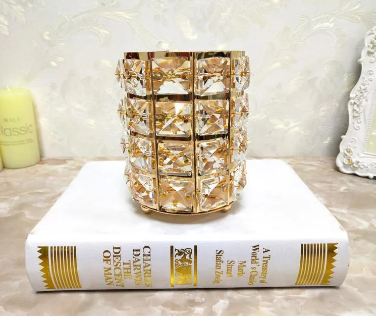 Золотой свадебный Хрустальный подсвечник Настольный центральный декоративный