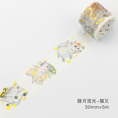 Туманно moon Сакура прекрасный животного Кролик Кот bronzing лента для декорации Washi DIY планировщик для скрапбукинга дневник изоляционная лента - Цвет: see chart