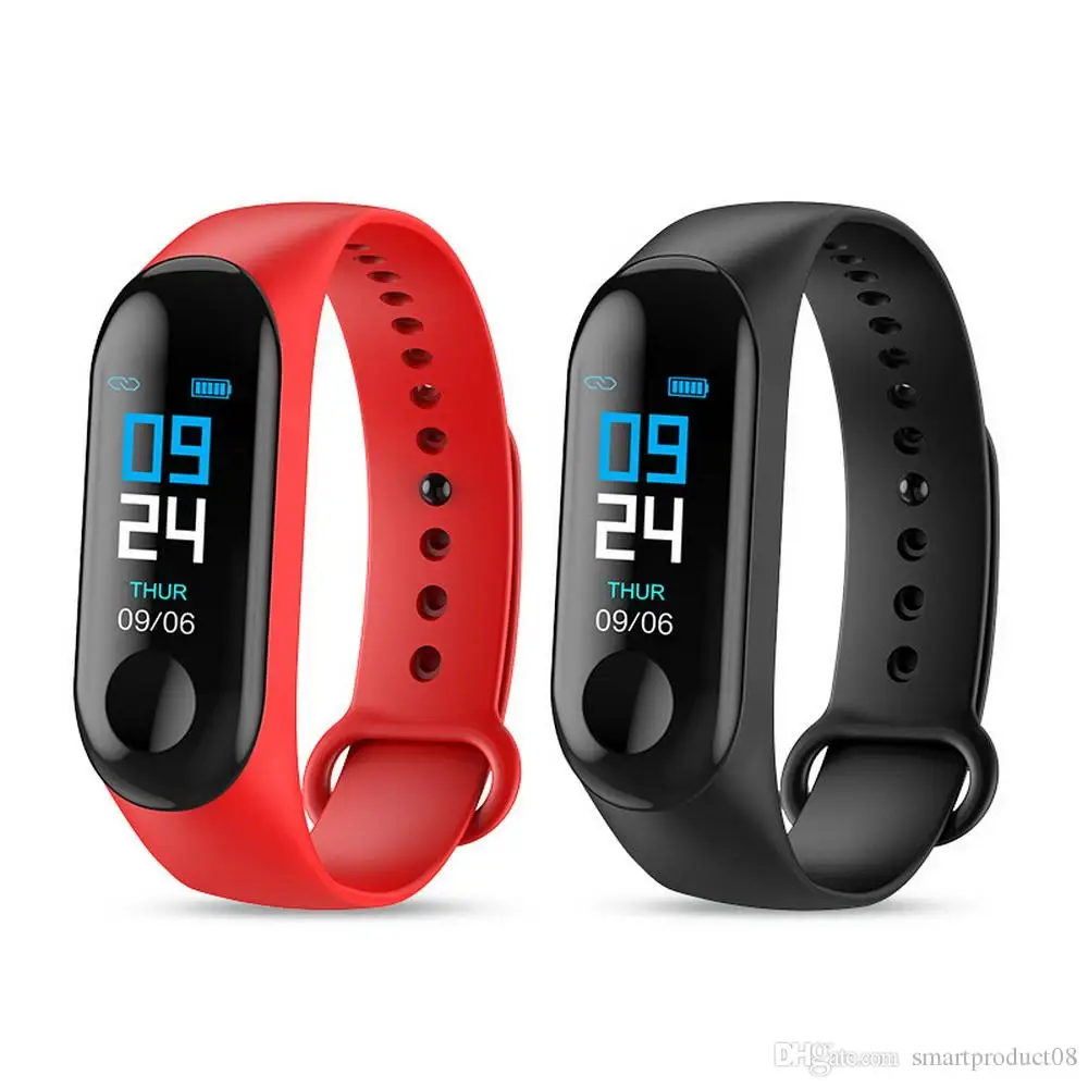 M3 Smart Bracelet Wristband Pedometer Sleep Monitoring Heart Rate Blood Pressure Pulse OLED Fitness Tracker Watch | Электроника