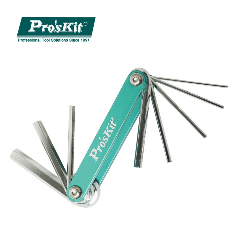 Набор шестигранных гаечных ключей Pro'sKit 100% оригинальный алюминиевый чехол 8 в 1